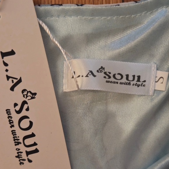 LA Soul Women's Sleeveless A-Line Dress Blue All Over Cute Cat Print Sz S, NWT! - Picture 6 of 12